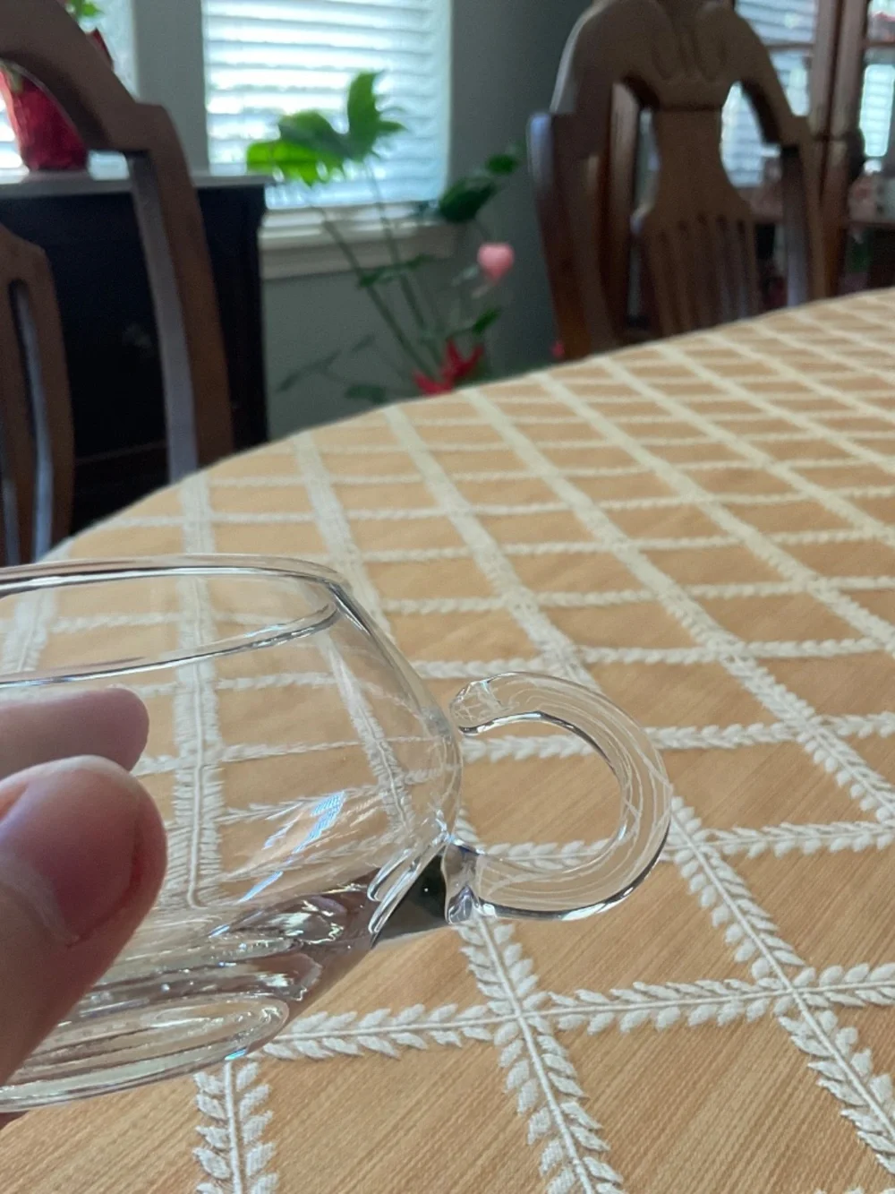 Pair of 7 oz Riekes Crisa “Moderno”glass punch cups.  Handblown.  Vintage.